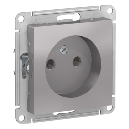Розетка без заземления Schneider Electric AtlasDesign Nature Алюминий (в сборе) 