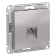 Розетка компьютерная 1xRJ45 UTP 5e категории Schneider Electric AtlasDesign Алюминий (в сборе) 