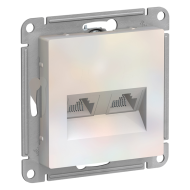 Розетка компьютерная двойная 2xRJ45 UTP 5e категории Schneider Electric AtlasDesign Nature Жемчуг (в сборе) 