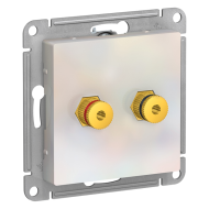 Розетка аккустическая двойная Schneider Electric AtlasDesign Nature Жемчуг (в сборе) 