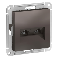 Розетка компьютерная двойная 2xRJ45 UTP 5e категории Schneider Electric AtlasDesign Nature Мокко (в сборе) 