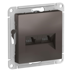 Розетка компьютерная двойная 2xRJ45 UTP 5e категории Schneider Electric AtlasDesign Nature Мокко (в сборе) 