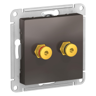 Розетка аккустическая двойная Schneider Electric AtlasDesign Nature Мокко (в сборе) 