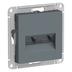 Розетка компьютерная двойная 2xRJ45 UTP 5e категории Schneider Electric AtlasDesign Nature Грифель (в сборе) 
