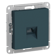 Розетка компьютерная 1xRJ45 UTP 5e категории Schneider Electric AtlasDesign Nature Изумруд (в сборе) 