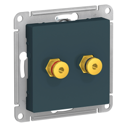 Розетка аккустическая двойная Schneider Electric AtlasDesign Изумруд (в сборе) 