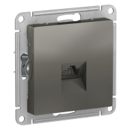 Розетка компьютерная 1xRJ45 UTP 5e категории Schneider Electric AtlasDesign Nature Сталь (в сборе) 