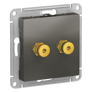 Розетка аккустическая двойная Schneider Electric AtlasDesign Nature Сталь (в сборе) 