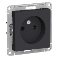 Розетка без заземления Schneider Electric AtlasDesign Nature Карбон (в сборе) 