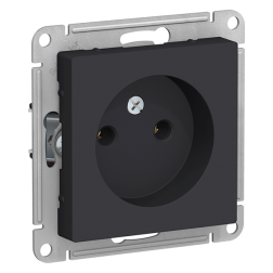 Розетка без заземления Schneider Electric AtlasDesign Nature Карбон (в сборе) 