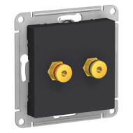 Розетка аккустическая двойная Schneider Electric AtlasDesign Nature Карбон (в сборе) 