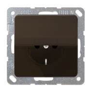 Розетка с заземлением и с крышкой Jung CD Коричневый (в сборе) 