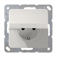 Розетка с заземлением и с крышкой Jung CD Светло-серый (в сборе) 