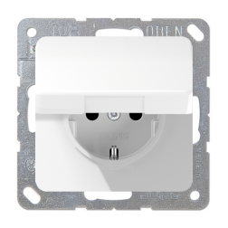 Розетка IP44 с заземлением и с крышкой Jung CD Белый (в сборе) 