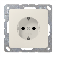 Розетка с заземлением, винтовые клеммы Jung CD Слоновая кость (в сборе) 