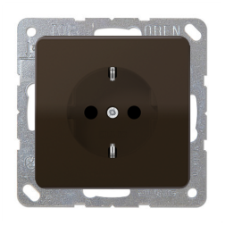 Розетка с заземлением, винтовые клеммы Jung CD Коричневый (в сборе) 