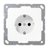 Розетка с заземлением, винтовые клеммы Jung CD Белый (в сборе) 
