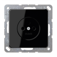 Розетка без заземления Jung CD Черный (в сборе) 