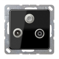 Розетка TV / SAT проходная Jung CD Черный (в сборе) 