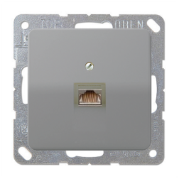 Розетка компьютерная 1xRJ45 UTP 6 категории Jung CD Серый (в сборе) 