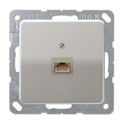 Розетка компьютерная 1xRJ45 UTP 6 категории Jung CD Платина (в сборе) 