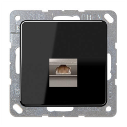 Розетка компьютерная 1xRJ45 UTP 6 категории Jung CD Черный (в сборе) 