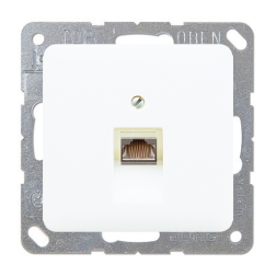Розетка компьютерная 1xRJ45 UTP 6 категории Jung CD Белый (в сборе) 