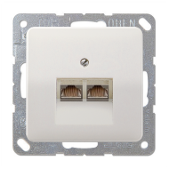 Розетка телефонная двойная 2xRJ11 Jung CD Светло-серый (в сборе) 