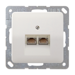 Розетка компьютерная двойная 2xRJ45 UTP 6 категории Jung CD Светло-серый (в сборе) 