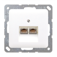 Розетка телефонная двойная 2xRJ11 Jung CD Белый (в сборе) 