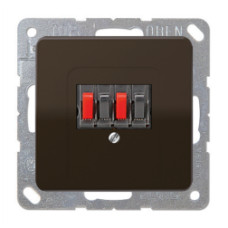 Розетка аккустическая двойная Jung CD Коричневый (в сборе) 