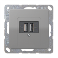 Розетка USB для зарядки устройств Jung CD Серый (в сборе) 