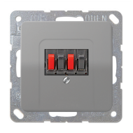 Розетка аккустическая двойная Jung CD Серый (в сборе) 