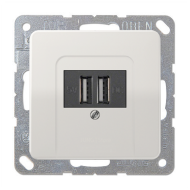 Розетка USB для зарядки устройств Jung CD Светло-серый (в сборе) 