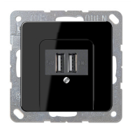 Розетка USB для зарядки устройств Jung CD Черный (в сборе) 