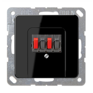 Розетка аккустическая двойная Jung CD Черный (в сборе) 