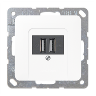 Розетка USB для зарядки устройств Jung CD Белый (в сборе) 