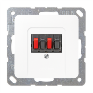 Розетка аккустическая двойная Jung CD Белый (в сборе) 