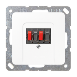 Розетка аккустическая двойная Jung CD Белый (в сборе) 