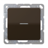 Выключатель одноклавишный с подсветкой Jung CD Коричневый (в сборе) 