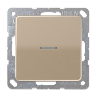 Выключатель одноклавишный с подсветкой Jung CD Золото-бронза (в сборе) 