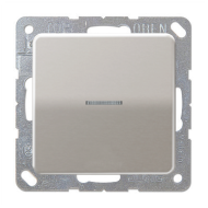 Выключатель одноклавишный с подсветкой Jung CD Платина (в сборе) 