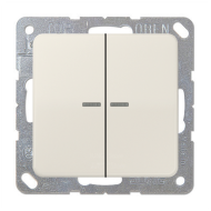 Выключатель двухклавишный с подсветкой Jung CD Слоновая кость (в сборе) 