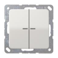 Выключатель двухклавишный с подсветкой Jung CD Светло-серый (в сборе) 
