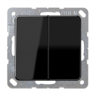 Выключатель двухклавишный Jung CD Черный (в сборе) 