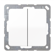 Выключатель двухклавишный Jung CD Белый (в сборе) 