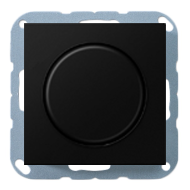 Светорегулятор поворотный 400 Вт Jung ECO Profi Standart Черный матовый (в сборе) 