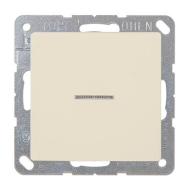 Выключатель одноклавишный с подсветкой Jung Eco Profi Deco Слоновая кость (в сборе) 