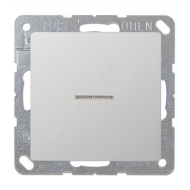 Выключатель одноклавишный с подсветкой Jung Eco Profi Deco Алюминий (в сборе) 