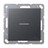 Выключатель одноклавишный с подсветкой Jung Eco Profi Deco Антрацит (в сборе) 
